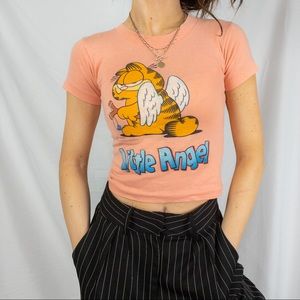 1978 Garfield Little Angel Graphic Baby Tee By Jim Davis